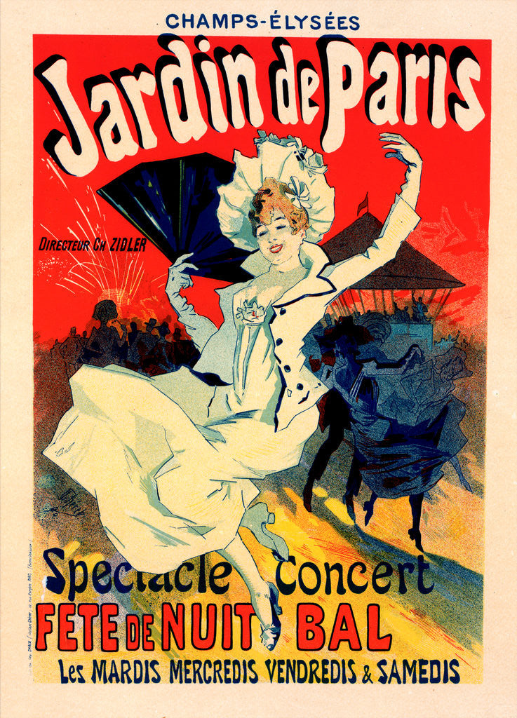Detail of Poster for Jardin de Paris by Jules Chéret