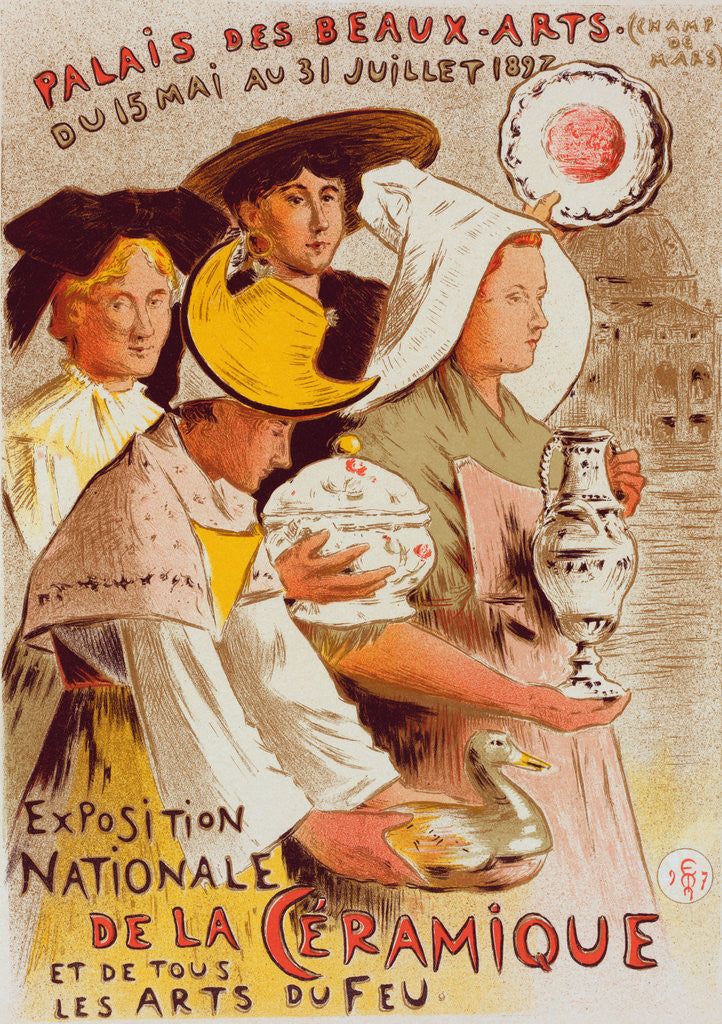 Detail of Poster for l' Exposition nationale de la Céramique et de tous les Arts du feu by Etienne Moreau-Nélaton