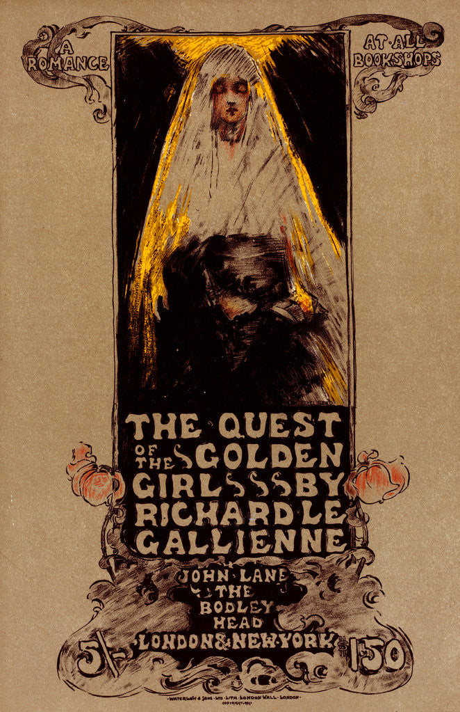 Detail of American poster for roman la Prière de la Vierge d'or by Ethel Reed