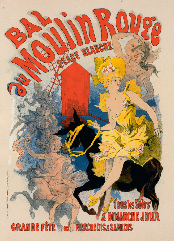 Detail of Poster for Bal du Moulin Rouge. Paris Ball by Jules Chéret