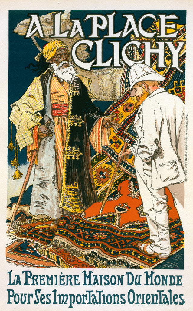 Detail of Poster for magasin de Nouveautés 'A la place Clichy' by Eugène Grasset