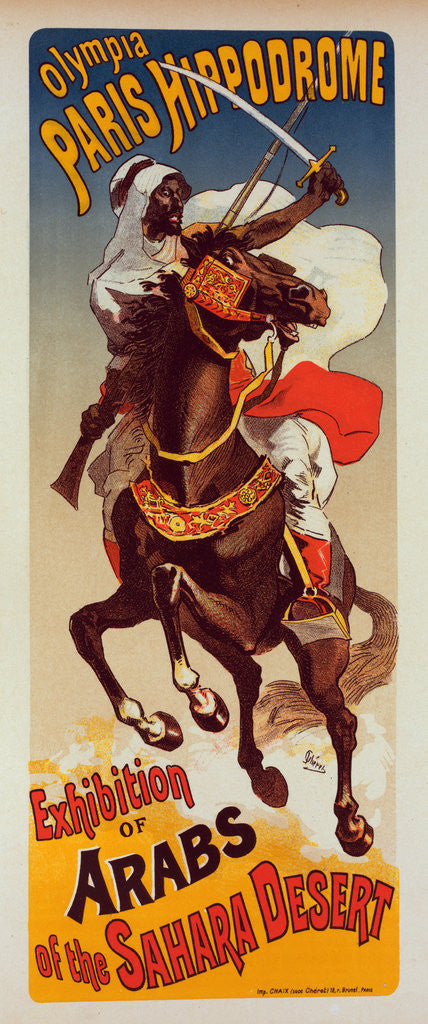 Detail of Poster for Paris-Hippodrome: Exhibition d'Arabes du Sahara by Jules Chéret