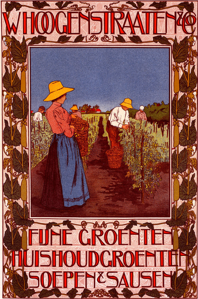 Detail of Dutch poster for Maison Whoogenstraaten et Co (Denrées alimentaires) by Johann Georg van Caspel