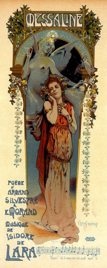 Detail of Poster for la représentation de l'opéra Messaline au Casino de Monte-Carlo by V. Lorant-Heilbronn