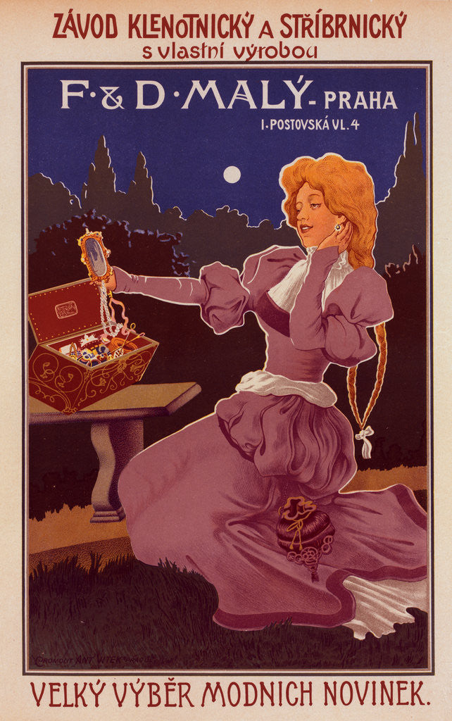 Detail of Poster for a Maison de Bijouterie, a jeweler by Roger Marx