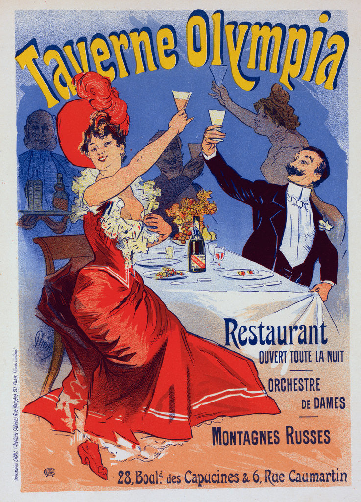 Detail of Poster for Taverne Olympia by Jules Chéret