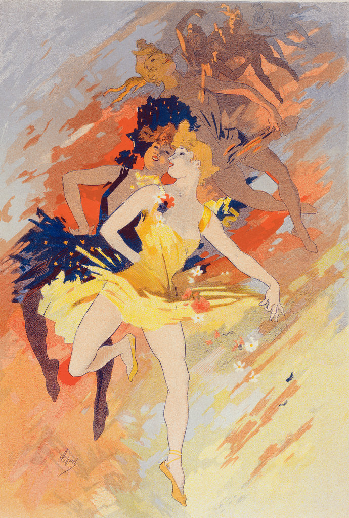 Detail of Poster La Danse, the dance by Jules Chéret