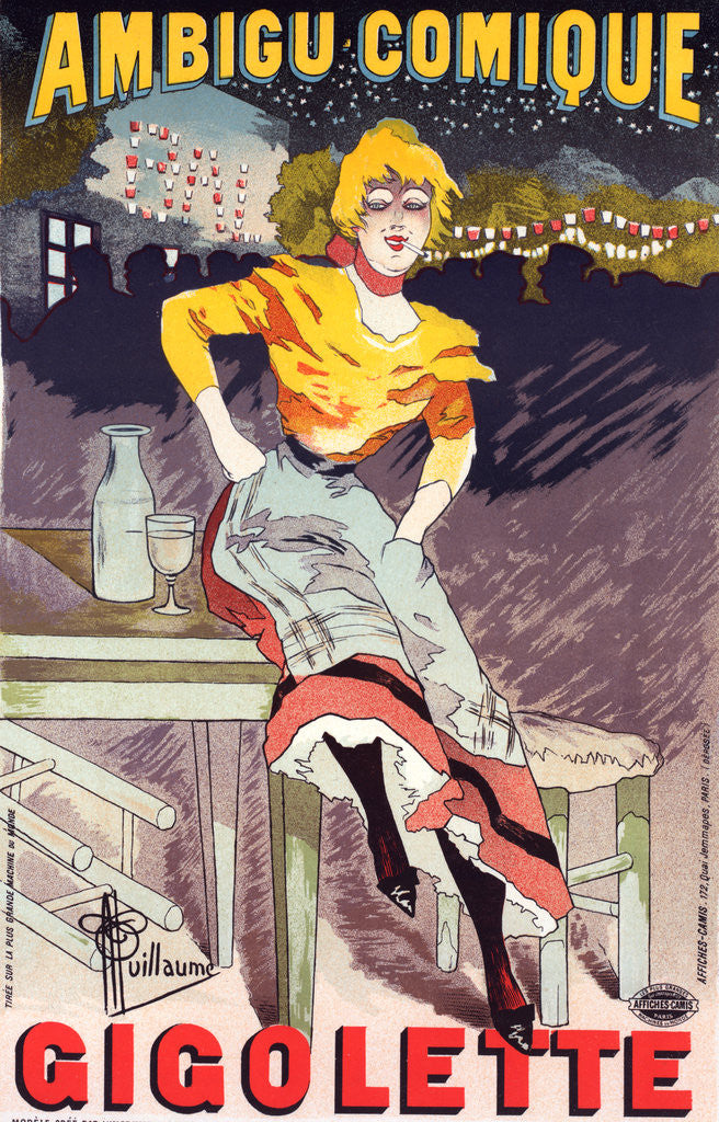 Detail of Poster for Théâtre de l'Ambigu, Gigolette by Albert Guillaume