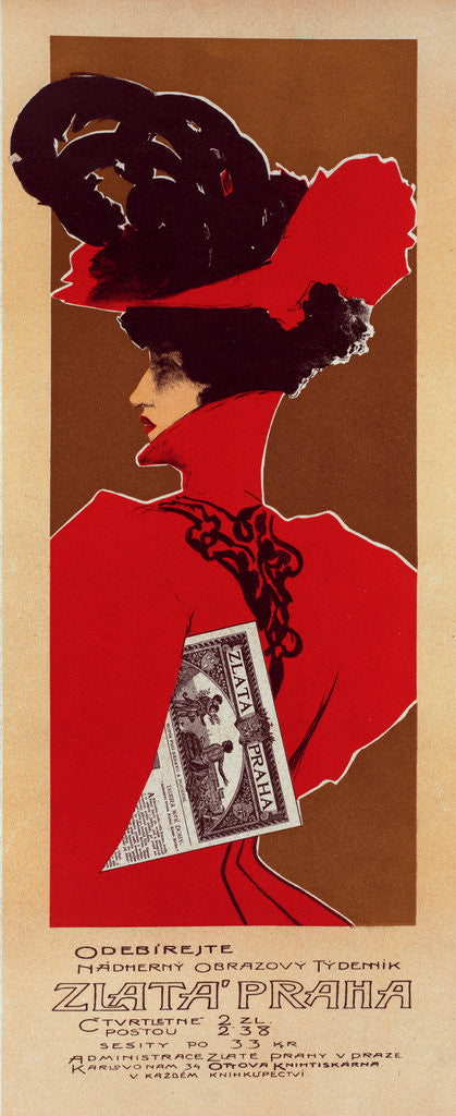 Detail of Poster for the magazine Zlata Praha by Viktor Oliva