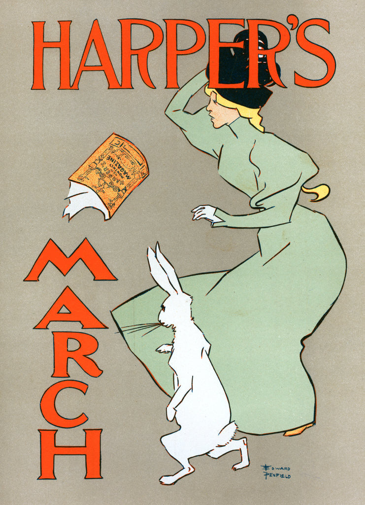 Detail of American poster for Harper's Magazine by Edward Penfield