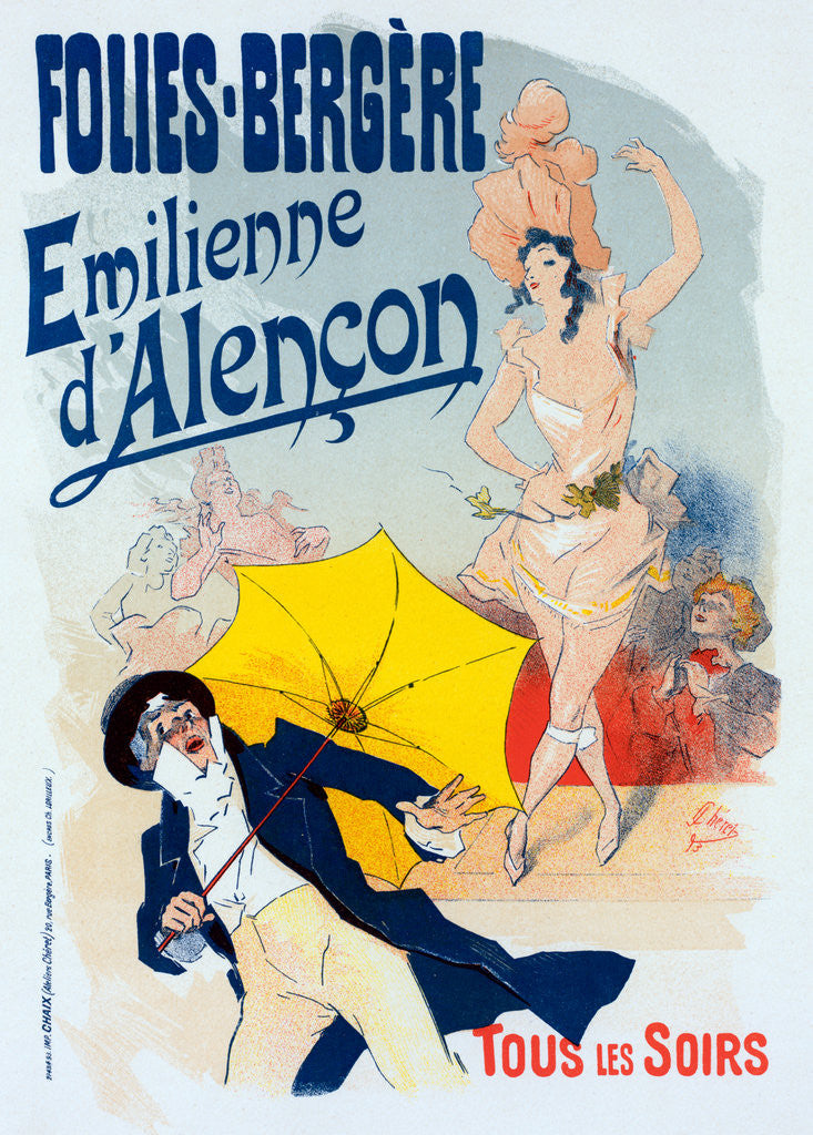 Detail of Poster for les Folies-Bergère, Émilienne d'Alençon by Jules Chéret
