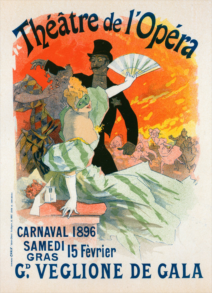 Detail of Poster for le théâtre de l'Opéra, Carnaval 1896. Grand Veglione de Gala by Jules Chéret