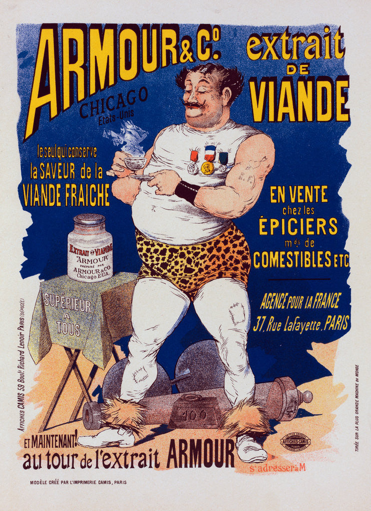 Detail of Poster for l' Extrait de viande Armour by Albert Guillaume