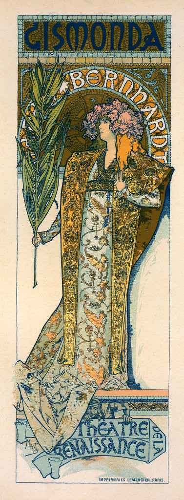 Detail of Poster for the Théâtre de la Renaissance, Gismonda by Alphonse Marie Mucha