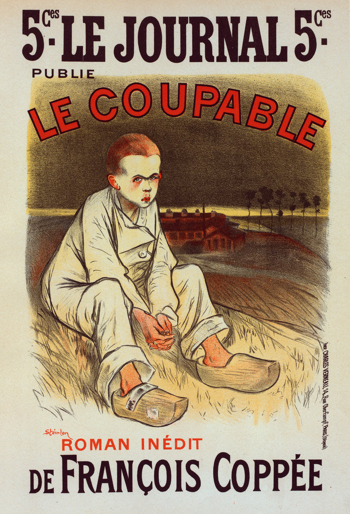 Detail of Poster for the book le Coupable, by François Coppée, published by le Journal by Théophile Alexandre Steinlen