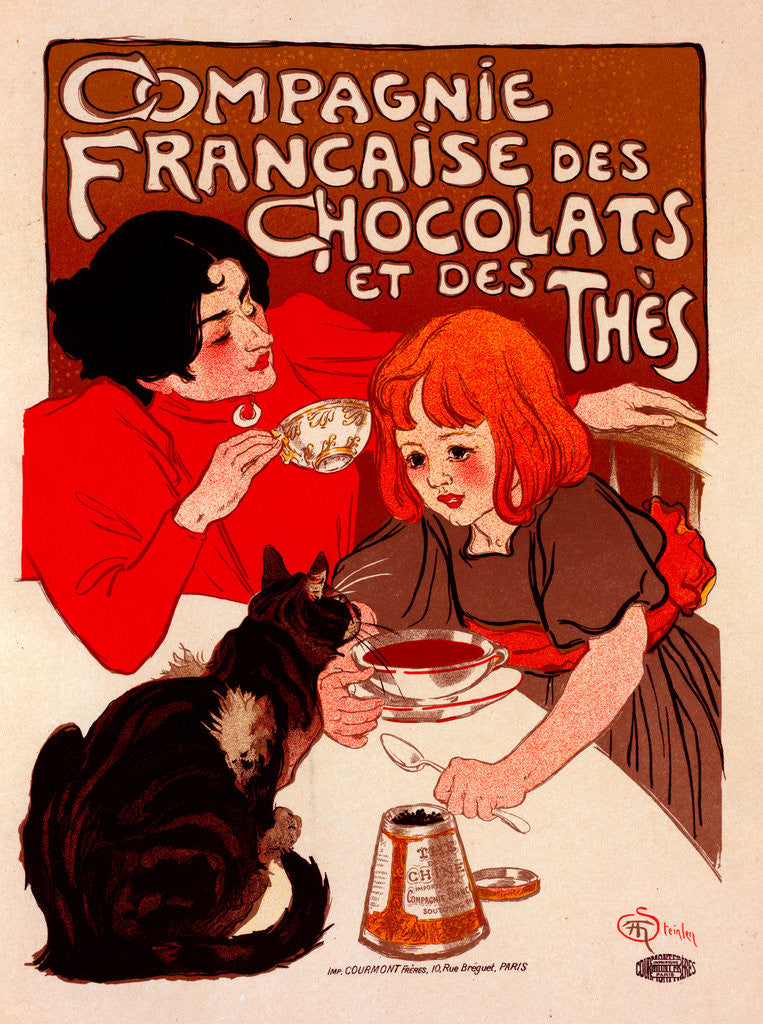 Detail of Poster for Chocolat de la Compagnie Française by Théophile Alexandre Steinlen