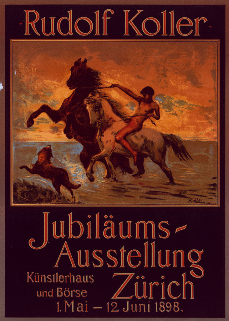 Detail of Poster for Jubiläums Ausstellung. Exposition d'un jubilé artistique à Zurich by Rudolf Koller