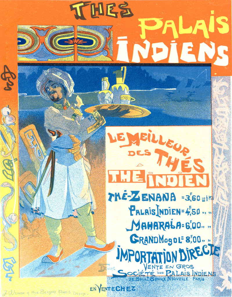 Detail of Poster for les Thés du Palais Indien by Georges de Feure