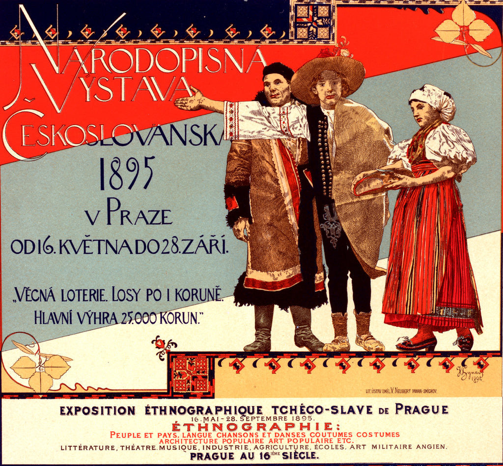 Detail of Poster for l' Exposition ethnographique tchèco-slave de Prague by Vojtech Hynais