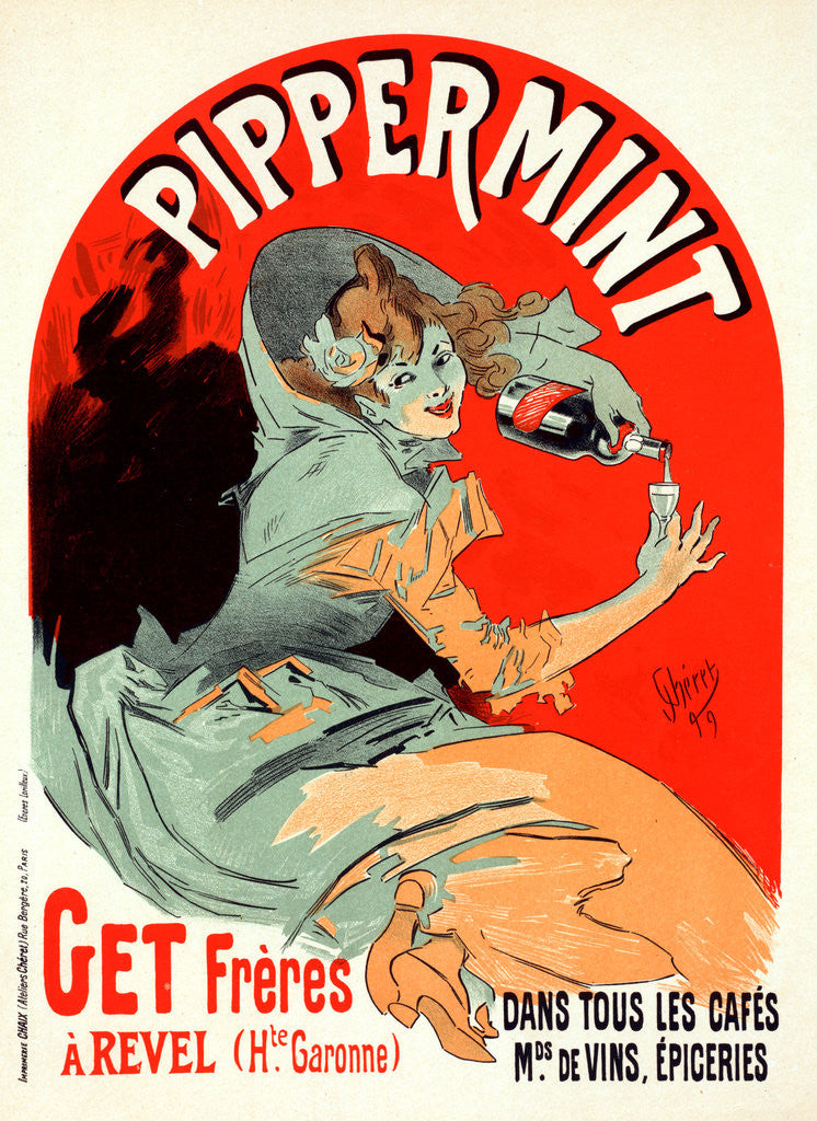 Detail of Belgium poster for Pippermint by Jules Chéret