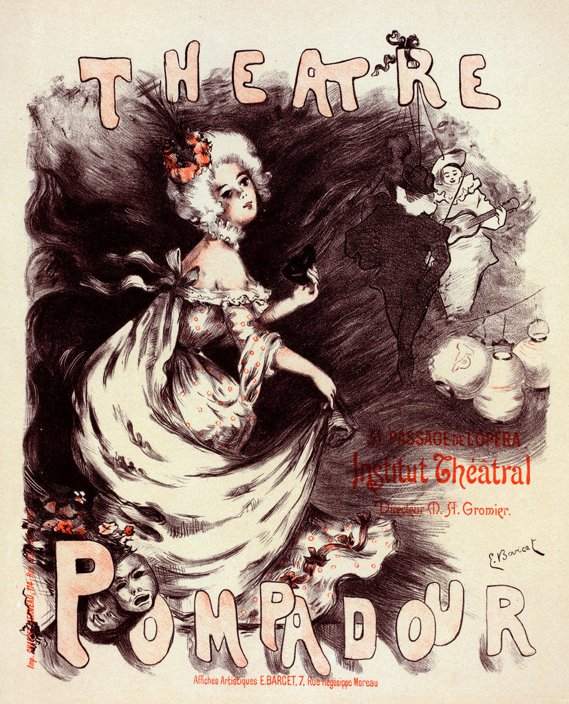 Detail of Poster for le Théâtre Pompadour by Emmanuel Barcet
