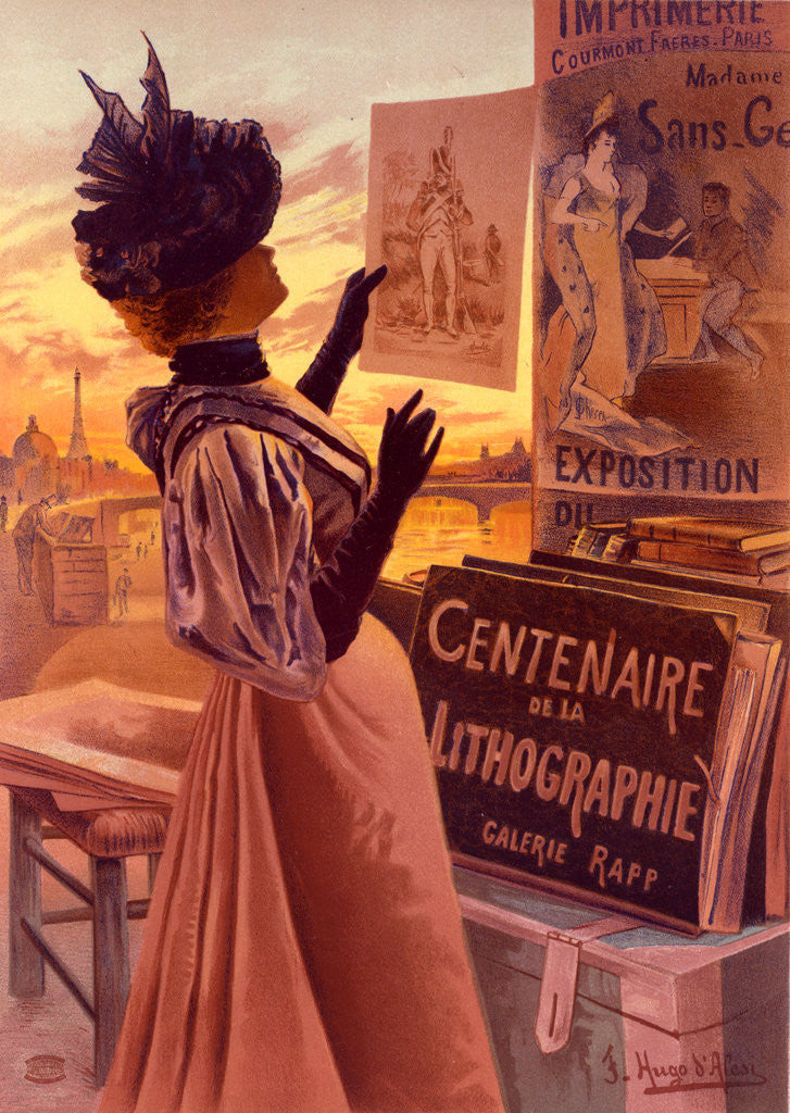 Detail of Poster for l'Exposition du Centenaire de la Lithographie. D'Alesi by F. Hugo