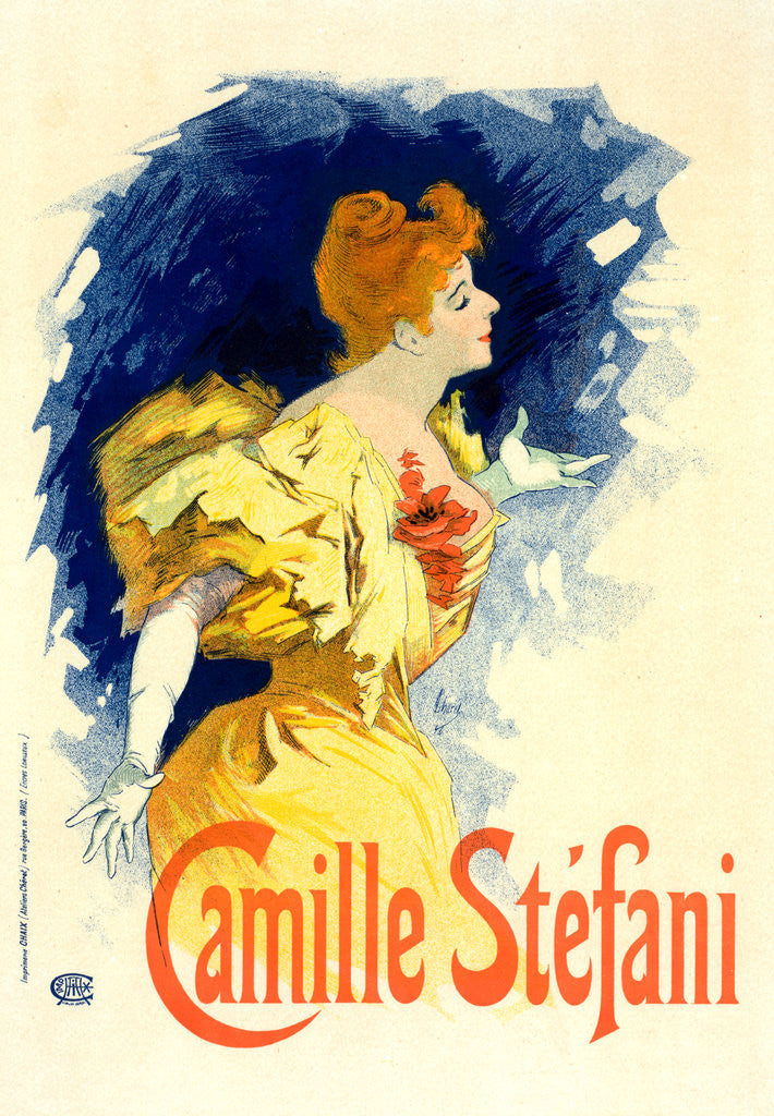 Detail of Poster for Mlle Camille Stéfani by Jules Chéret