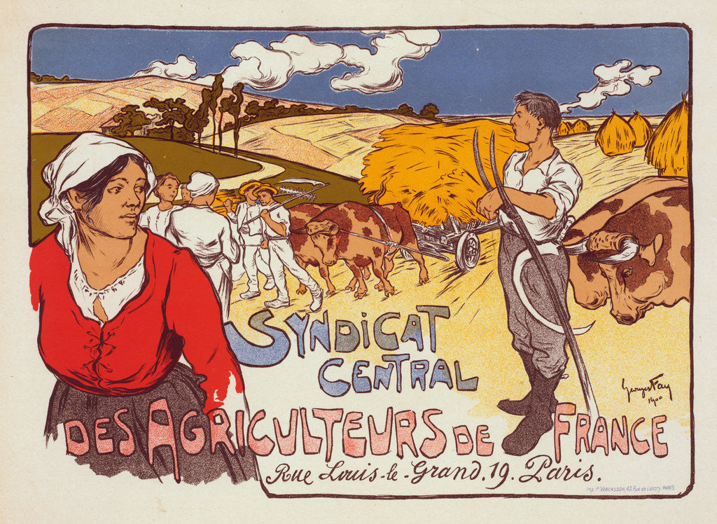 Detail of Poster for le Syndicat central des Agriculteurs de France by Marc Louis-Georges Fay