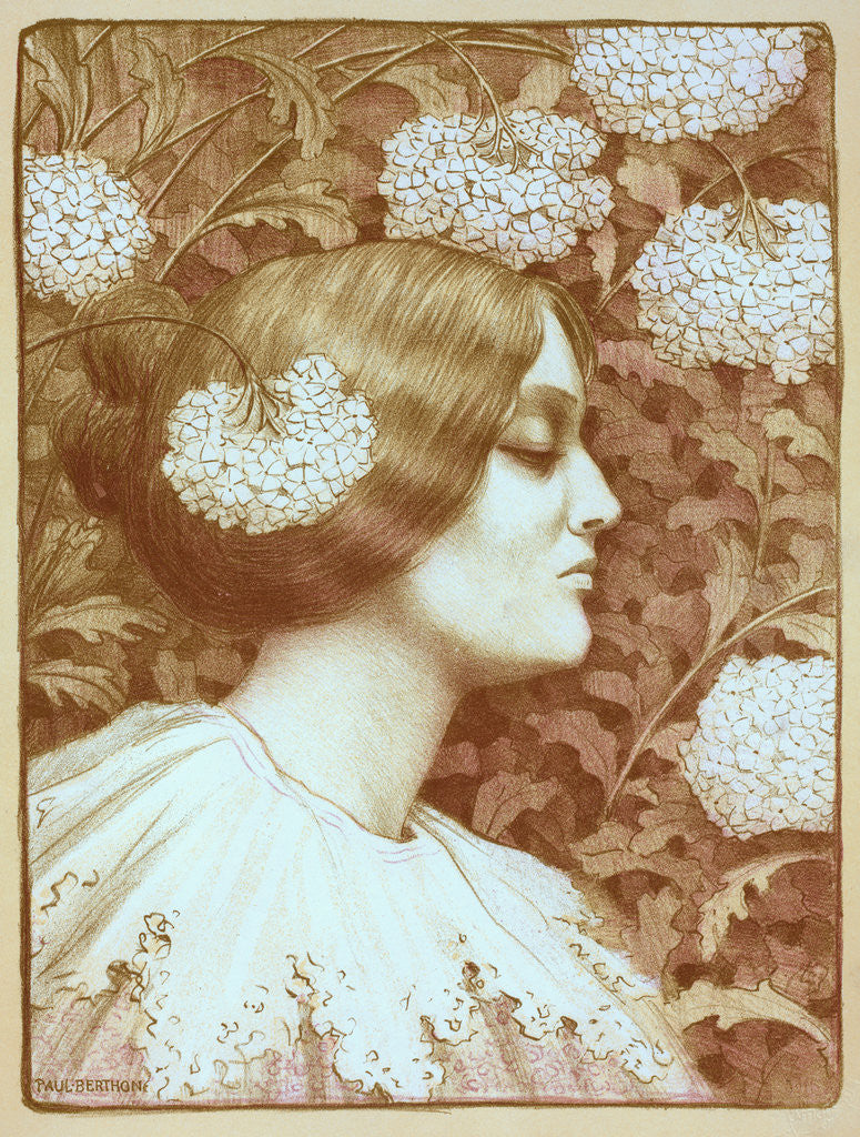 Detail of Original drawing for les Maîtres de l'Poster by Paul Berthon