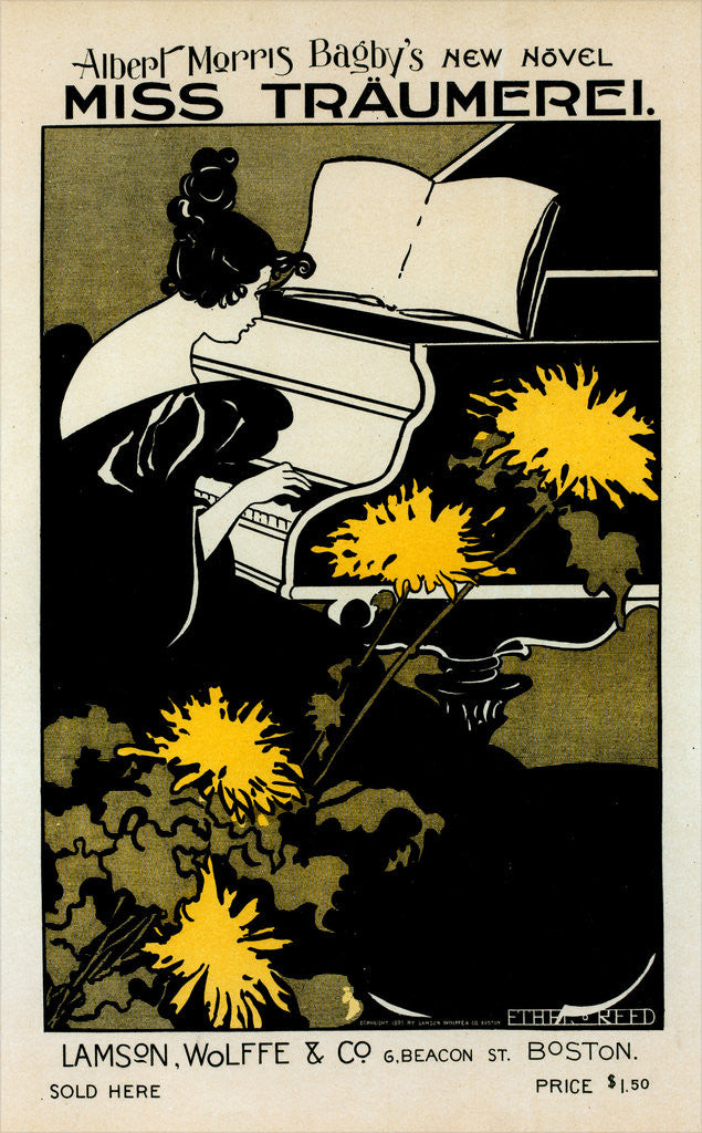 Detail of American poster for le roman Miss Träumerei by Ethel Reed