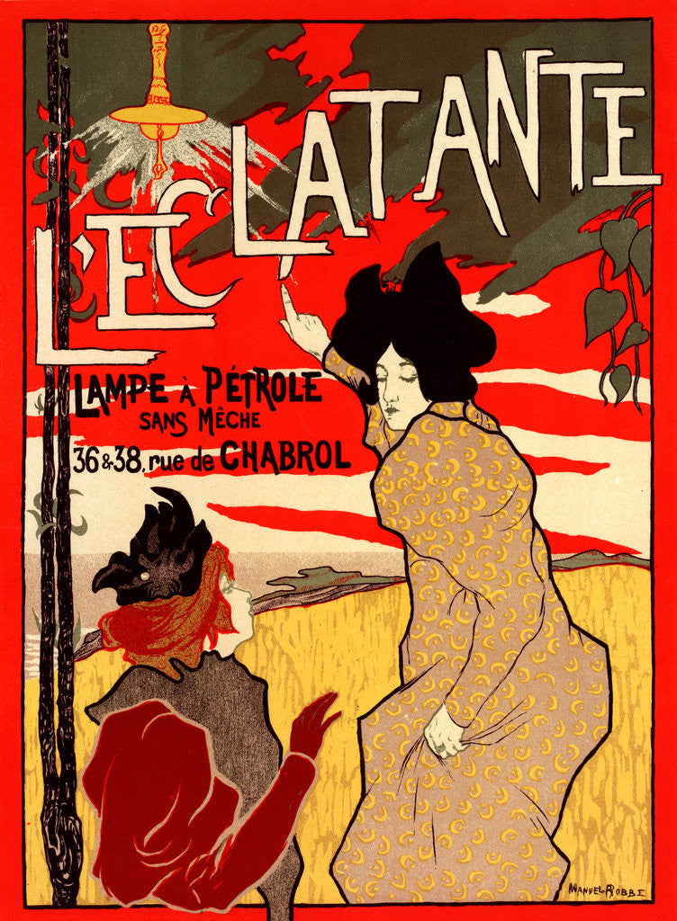 Detail of Poster for la Lampe à Pétrole l'Éclatante by Manuel Robbe