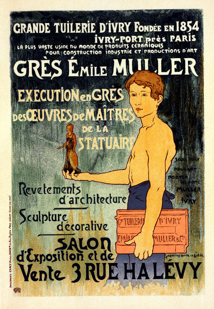 Detail of Poster for la Grande Tuilerie d'Ivry (Usine Émile Muller) by Alexandre Charpentier