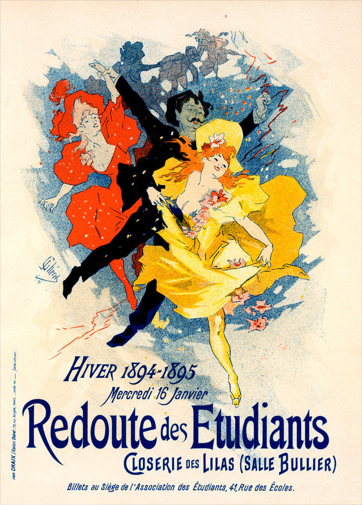 Detail of Poster for Redoute des Étudiants by Jules Chéret