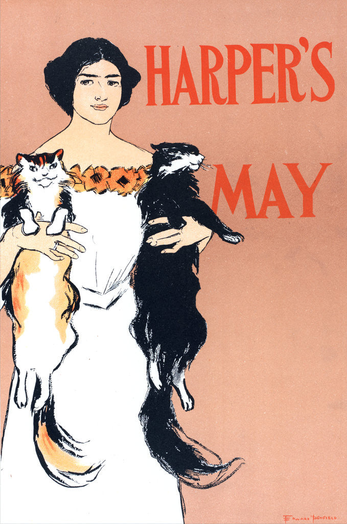 Detail of American poster for la Revue Harper's Magazine. Numéro de Mai 1897 by Roger Marx