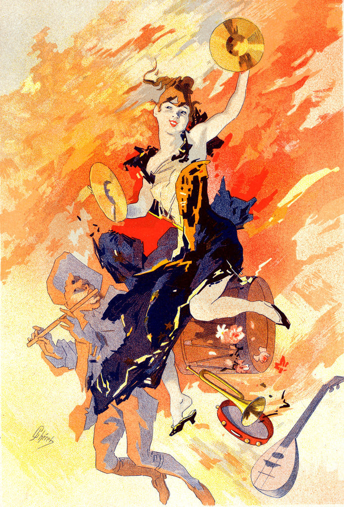 Detail of Poster La Musique, the music by Jules Chéret