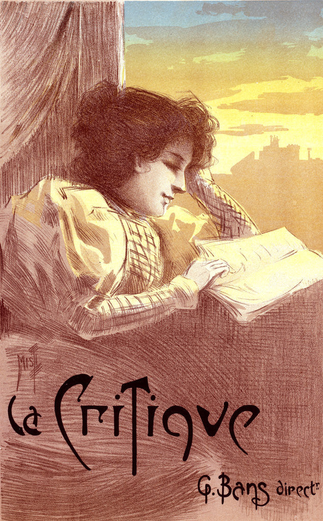 Detail of Poster for le journal La Critique. Ferdinand Mifliez by Ferdinand Mifliez