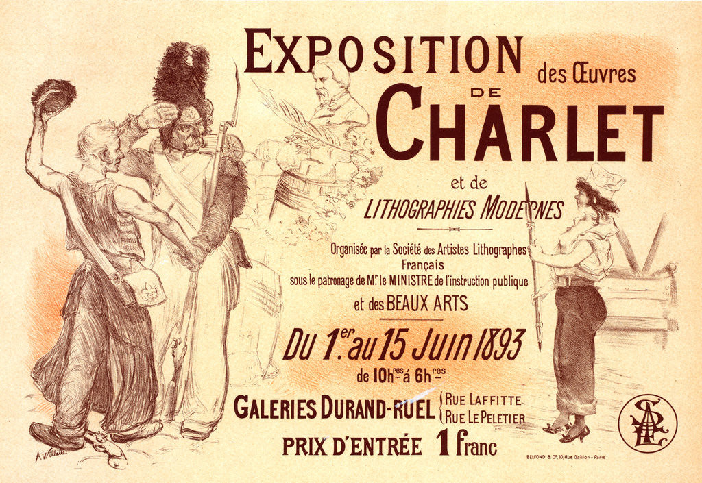Detail of Poster for l' Exposition Charlet by Adolphe Willette
