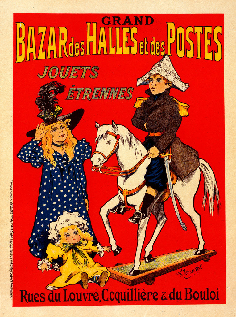 Detail of Poster for le Bazar des Halles et Postes by Fernand Fernel