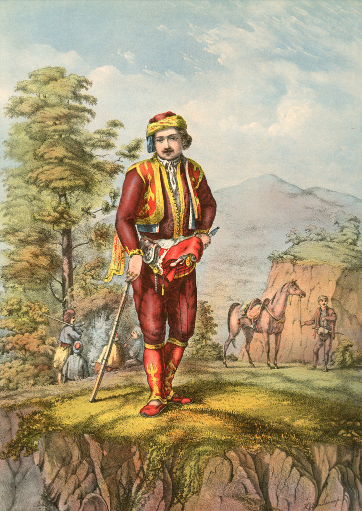 Detail of Bandit chief, Travels through Turkey 1862 by Henry J. Van Lennep