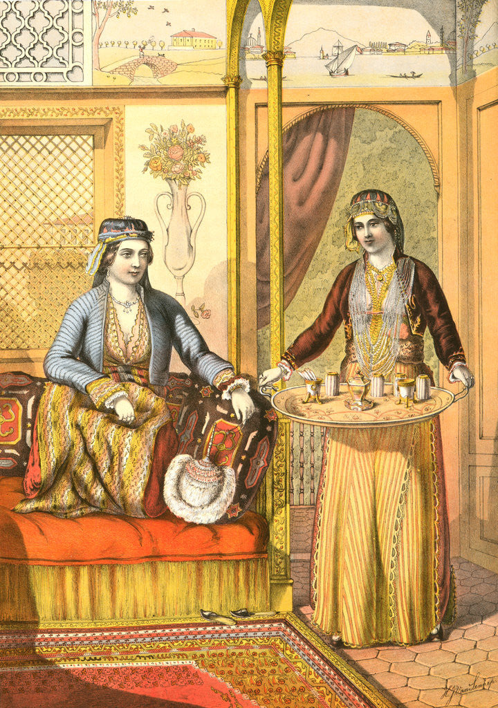 Detail of Armenian ladies from Armenia, Travels through Turkey 1862 by Henry J. Van Lennep