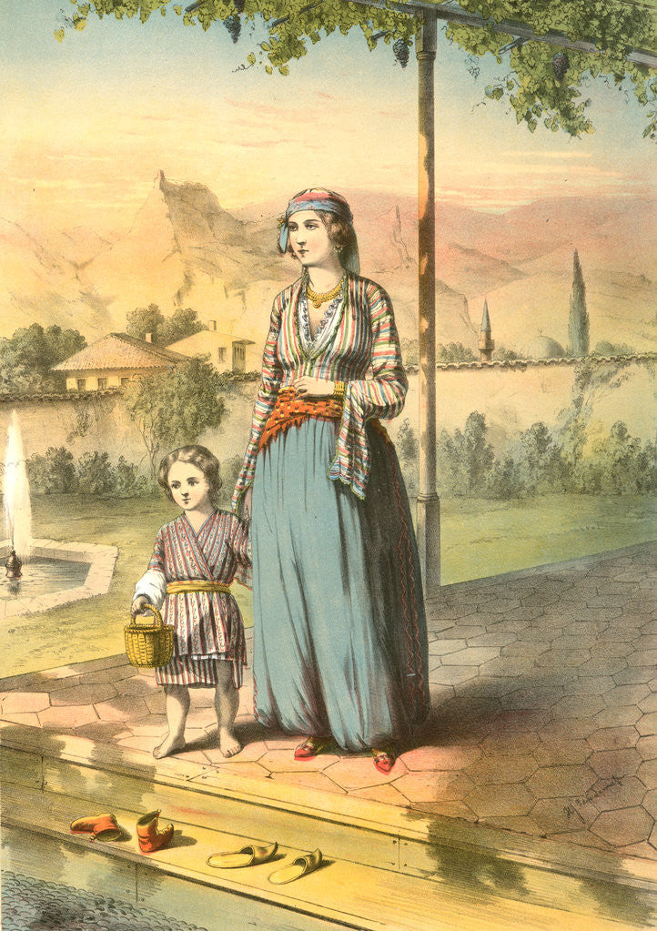 Detail of Turkish woman and child, Turkey by Henry J. Van Lennep