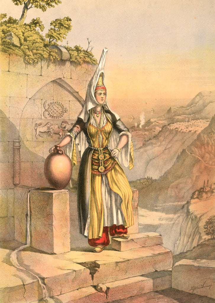 Detail of Druse girl by Henry J. Van Lennep