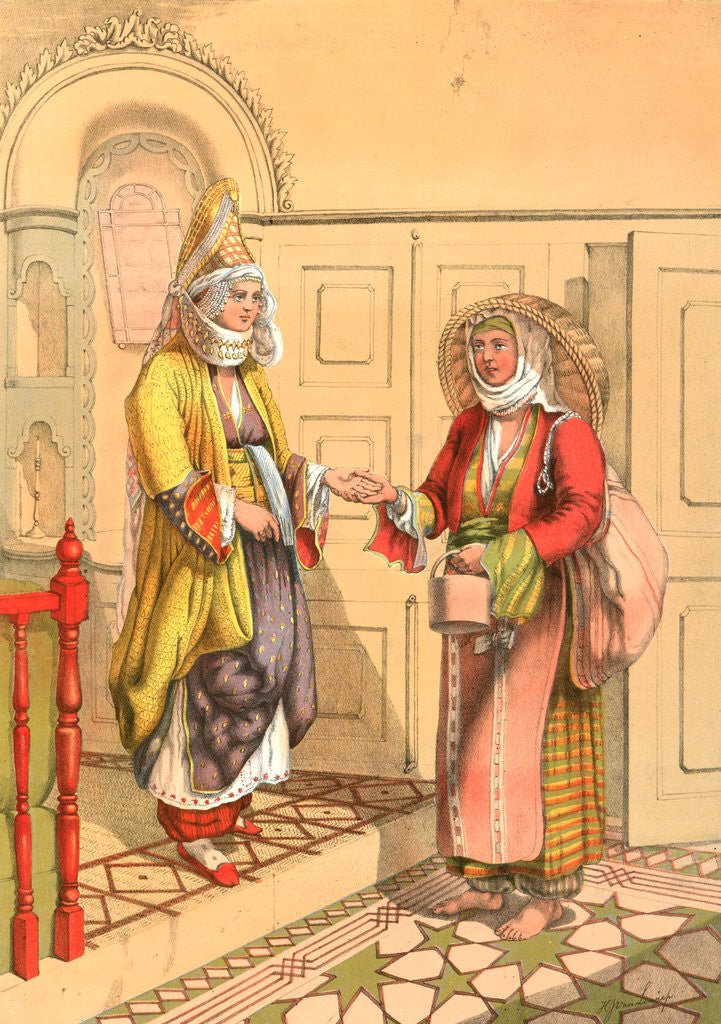Detail of Gypsy fortune telling, Travels through Turkey 1862 by Henry J. Van Lennep