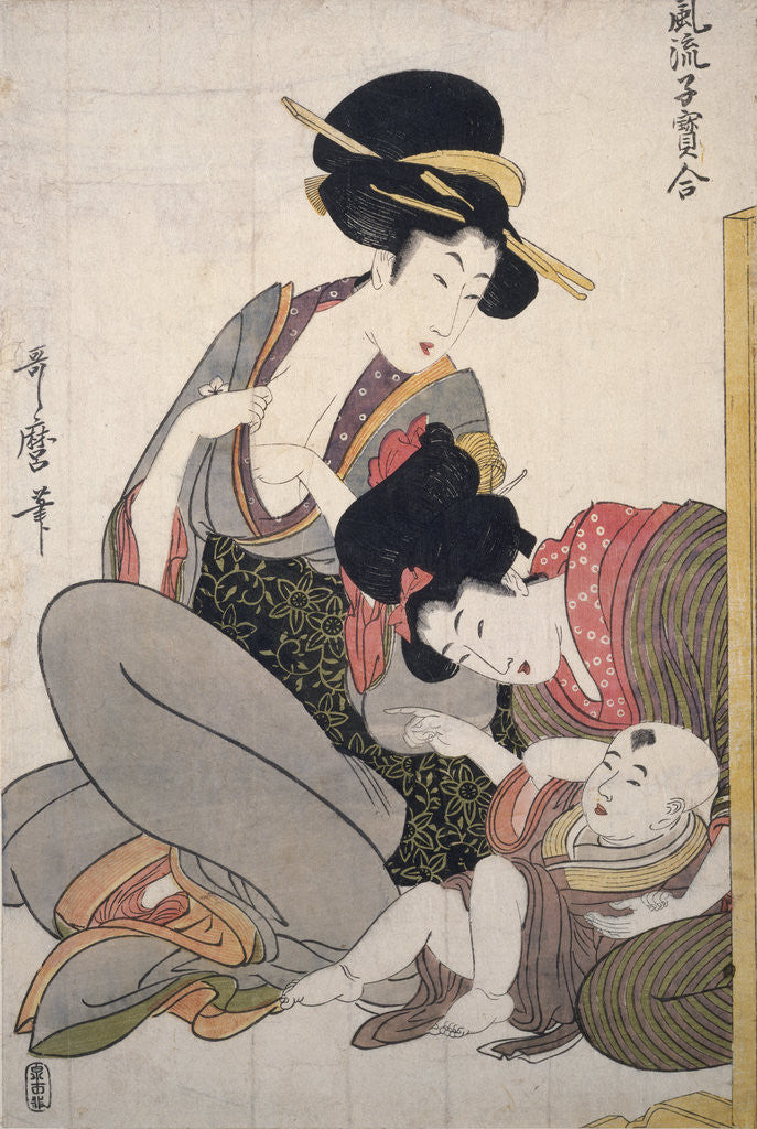 Detail of Chichi, About to breastfeed by Utamaro Kitagawa