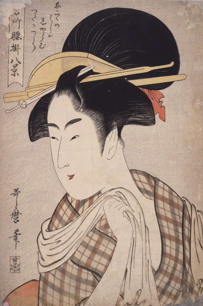 Detail of Tenugui, Hand-towel by Utamaro Kitagawa