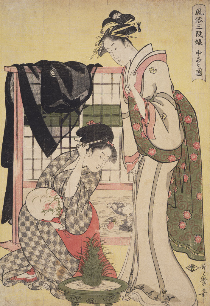 Detail of Chûbon no zu, Picture of the middle class by Utamaro Kitagawa