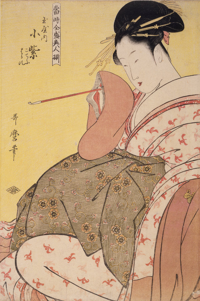 Detail of Array of supreme beauties of the present day by Utamaro Kitagawa