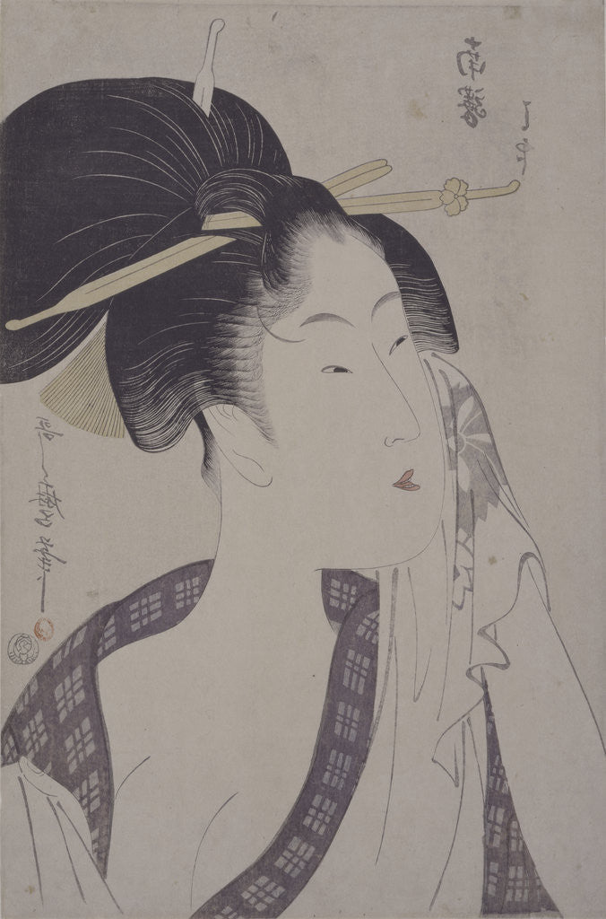 Detail of Nan'eki ha-jirushi, Ha...of the Southern Station by Utamaro Kitagawa
