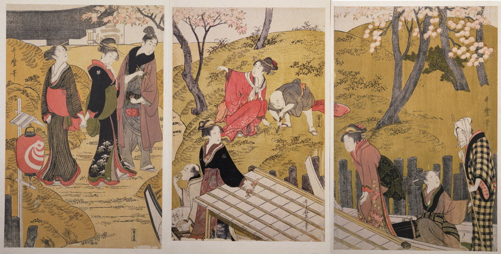Detail of Mimeguri no dote, The embankment at Mimeguri by Utamaro Kitagawa