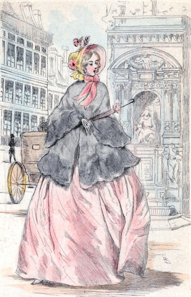 Detail of 1851, Women's fashion in nineteenth-century Paris by Henri Boutet